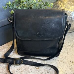 Etienne Aigner Black Leather Saddle Handbag Crossbody Shoulder Bag Vintage EUC